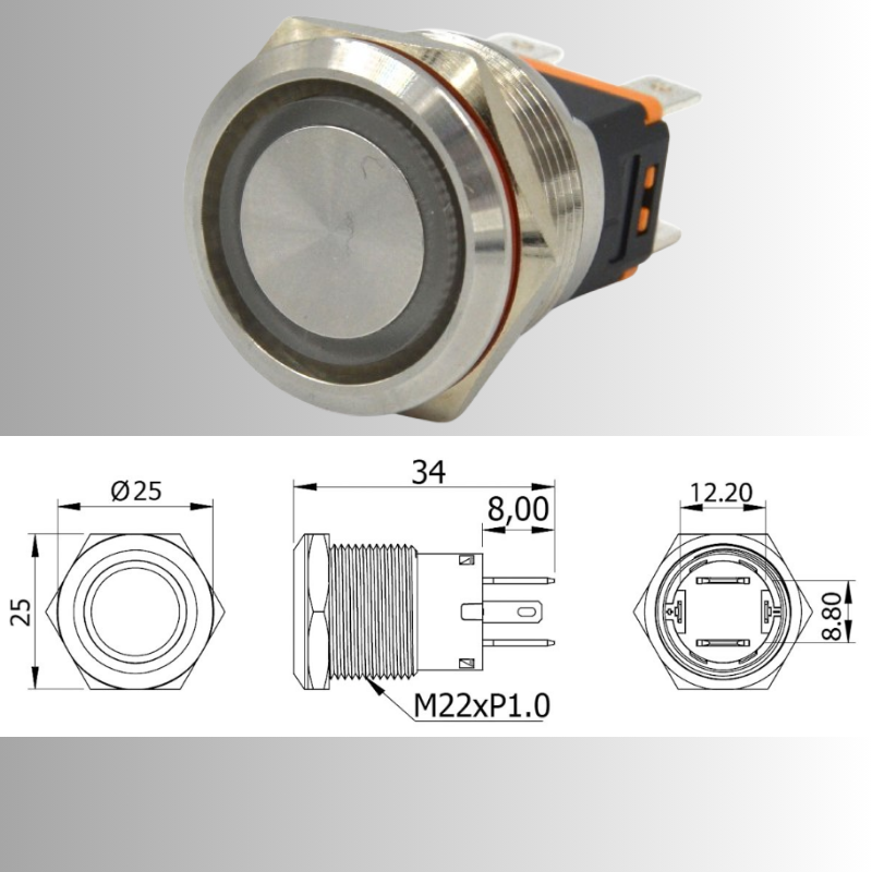 Interruttore Inox Led 15A Interruttore